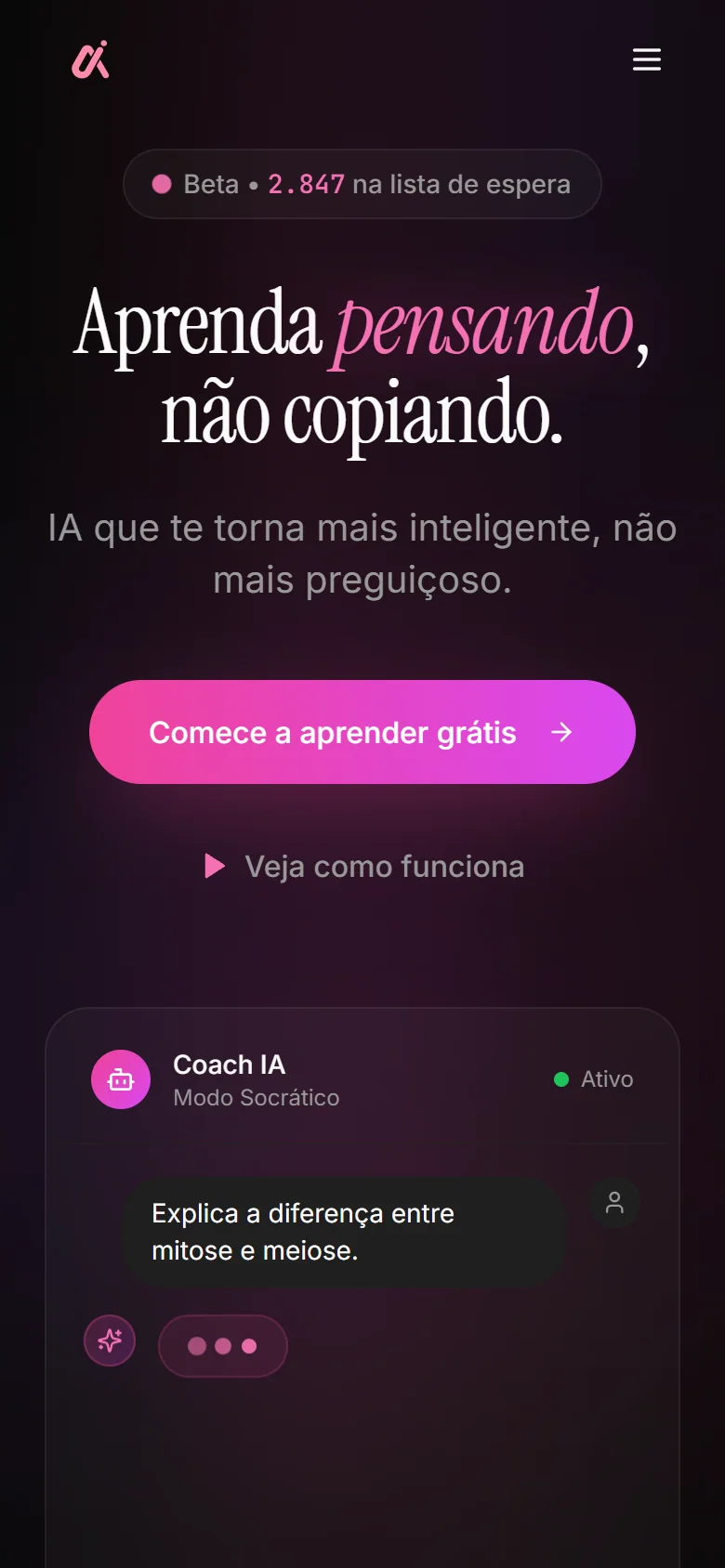 Captura da página inicial de Natural Inteligence em celular